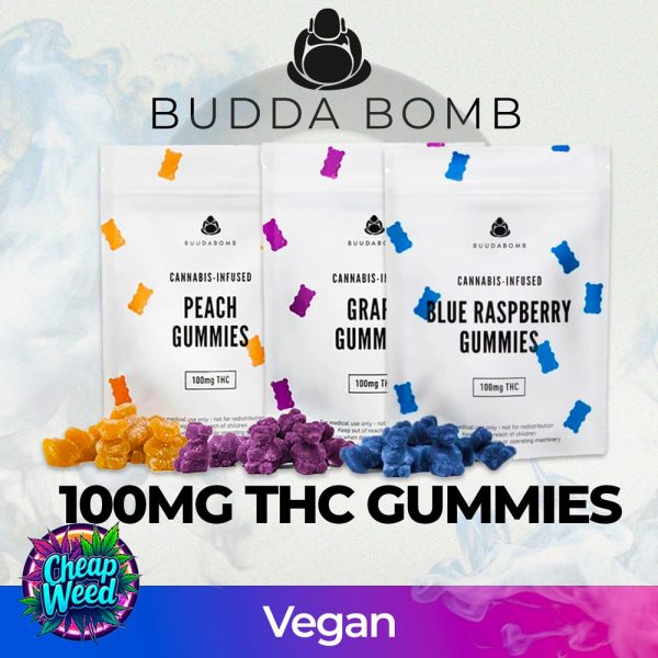Buuda Bomb 100MG THC Gummies (Vegan)